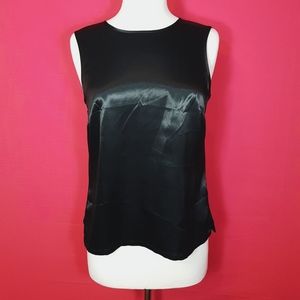 Kasper Black satin  Sleeveless Blouse